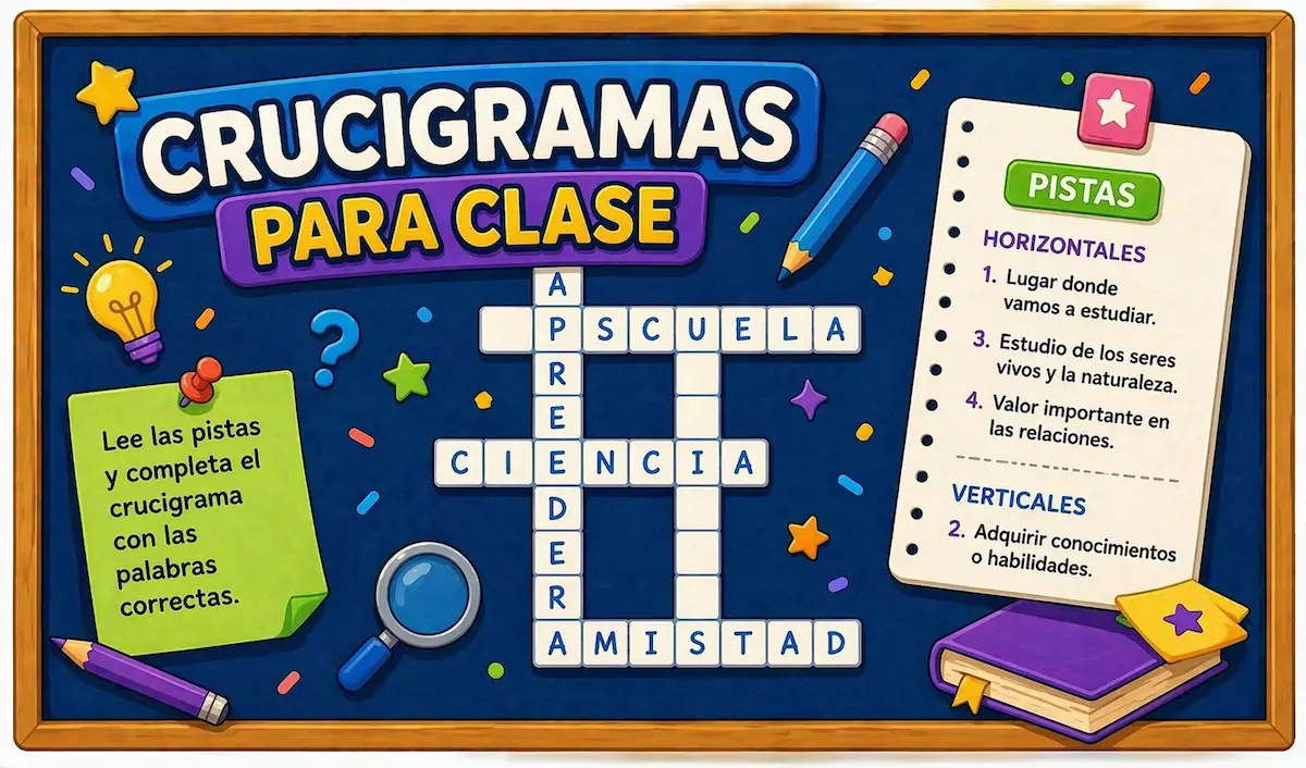 Crucigrama educativo online para profesores