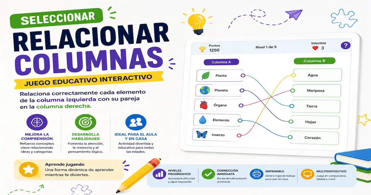 Relacionar columnas online para profesores
